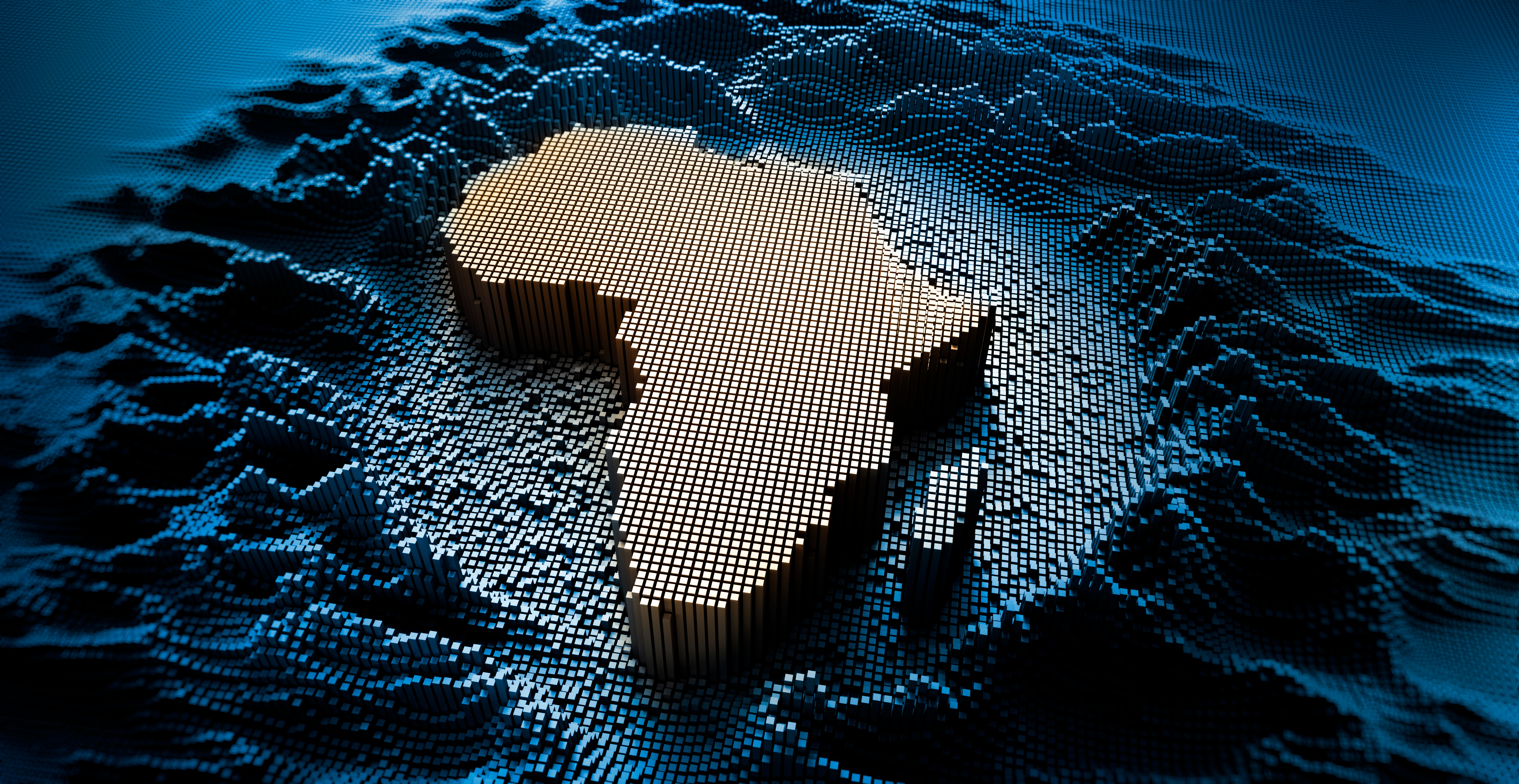 African,Map,In,A,Digital,Raster,Micro,Structure,-,3d